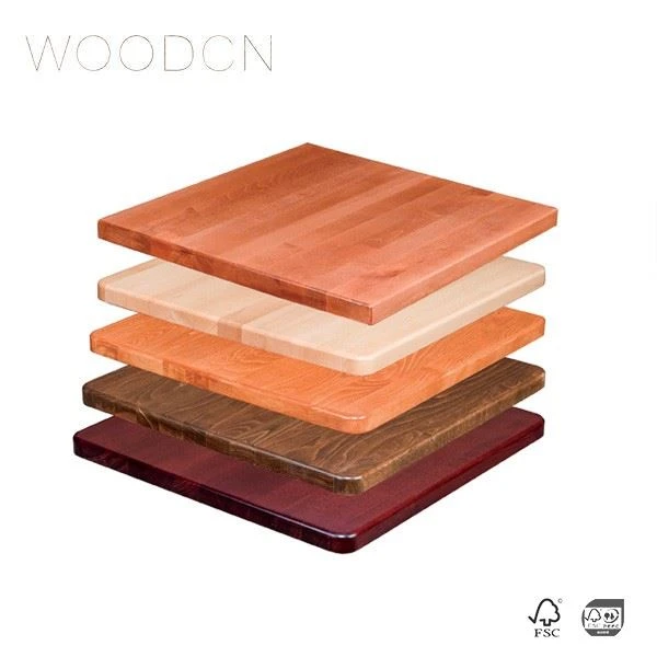 Customized Beech Wood Edge Glued Style Square Dining Table Top