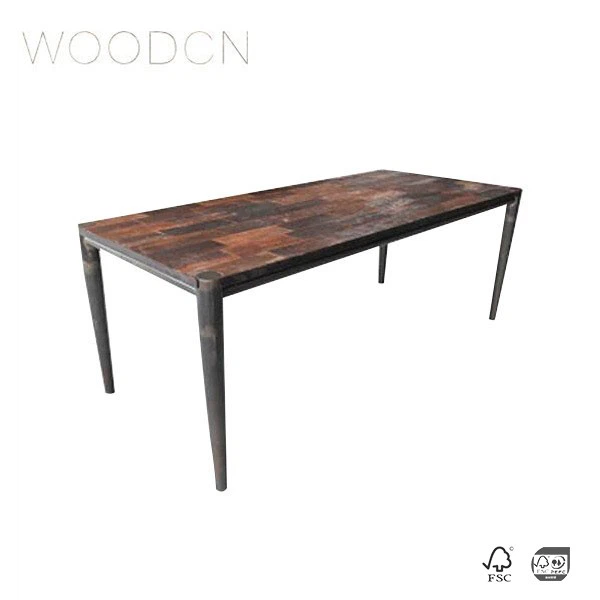 Veneer Recycle Old Elm Wood Dining Table Top
