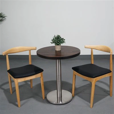 अखरोट रंग थोक में ठोस ओक लकड़ी कसाई ब्लॉक डाइनिंग टेबल